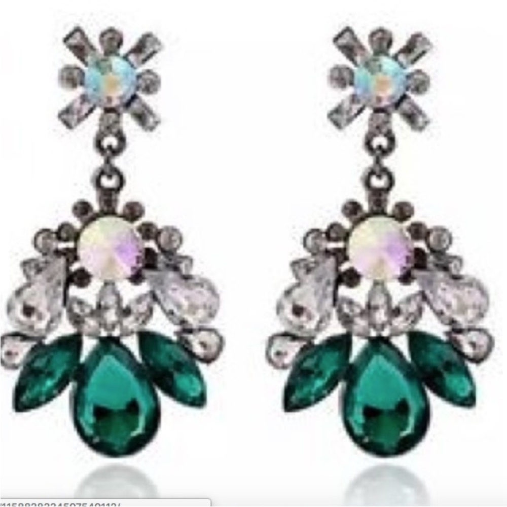 GREEN Drop Earrings Pageant & Bridal